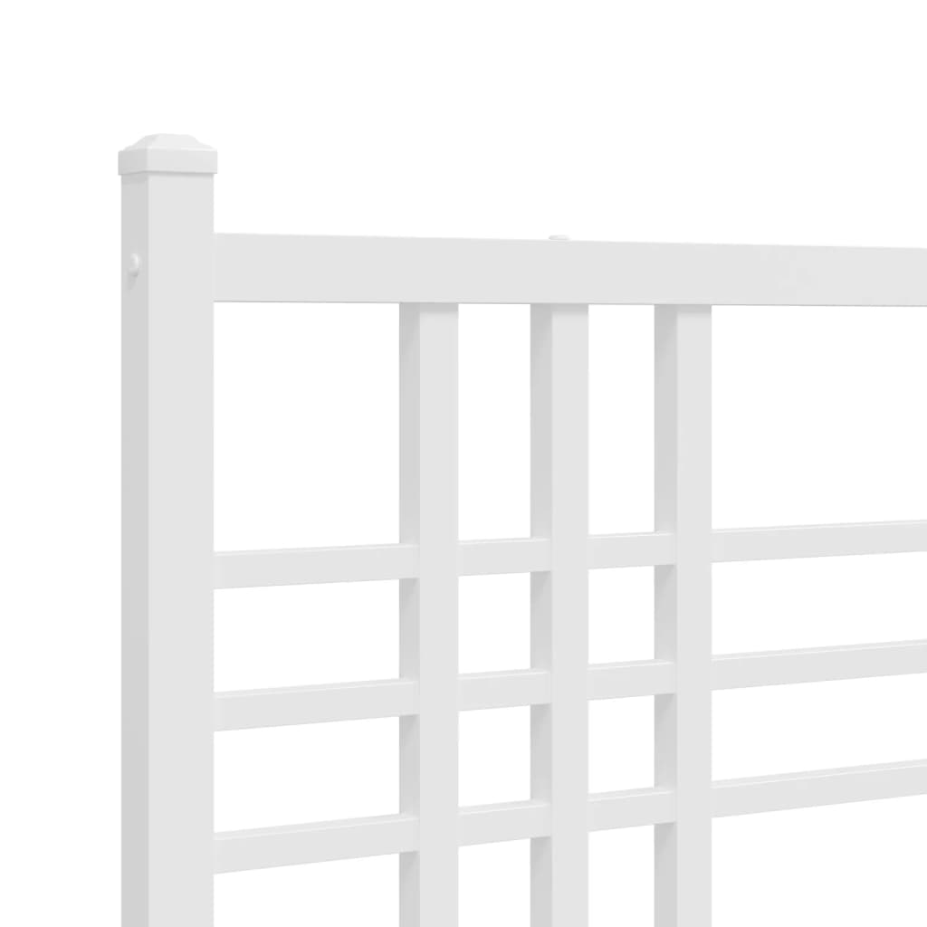 vidaXL Metal Bed Frame without Mattress with Footboard White 90x190 cm Single