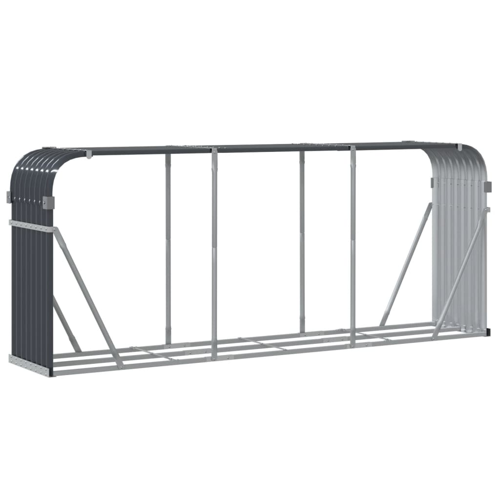 vidaXL Log Holder Anthracite 234x45x100 cm Galvanised Steel