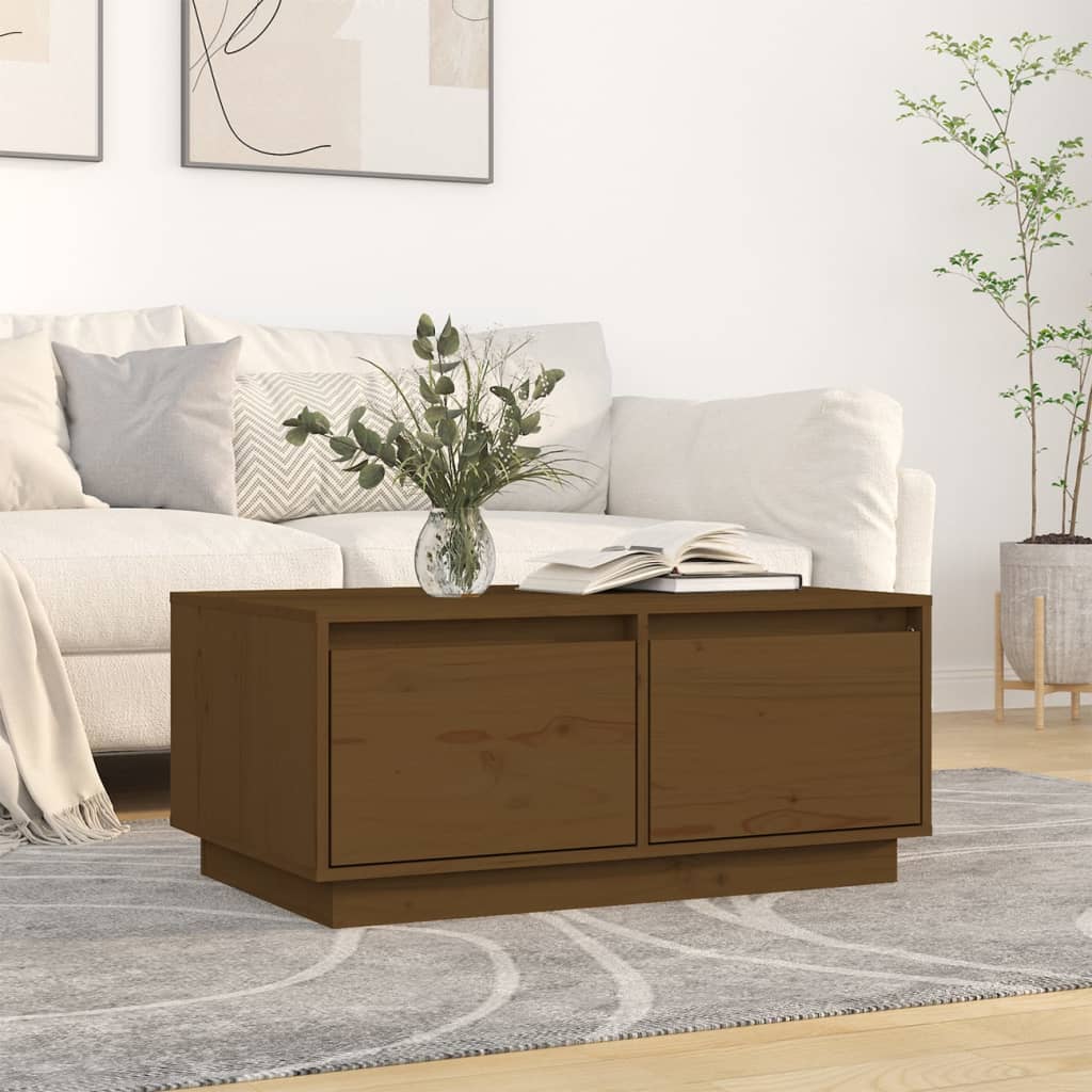 vidaXL Coffee Table Honey Brown 80x50x35 cm Solid Wood Pine