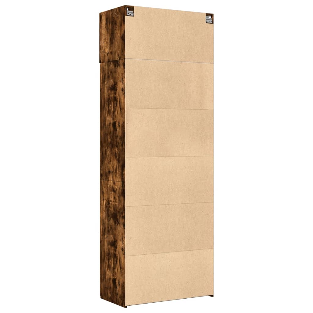 vidaXL Storage Cabinet Smoked Oak 80x42.5x225 cm Engineered Wood