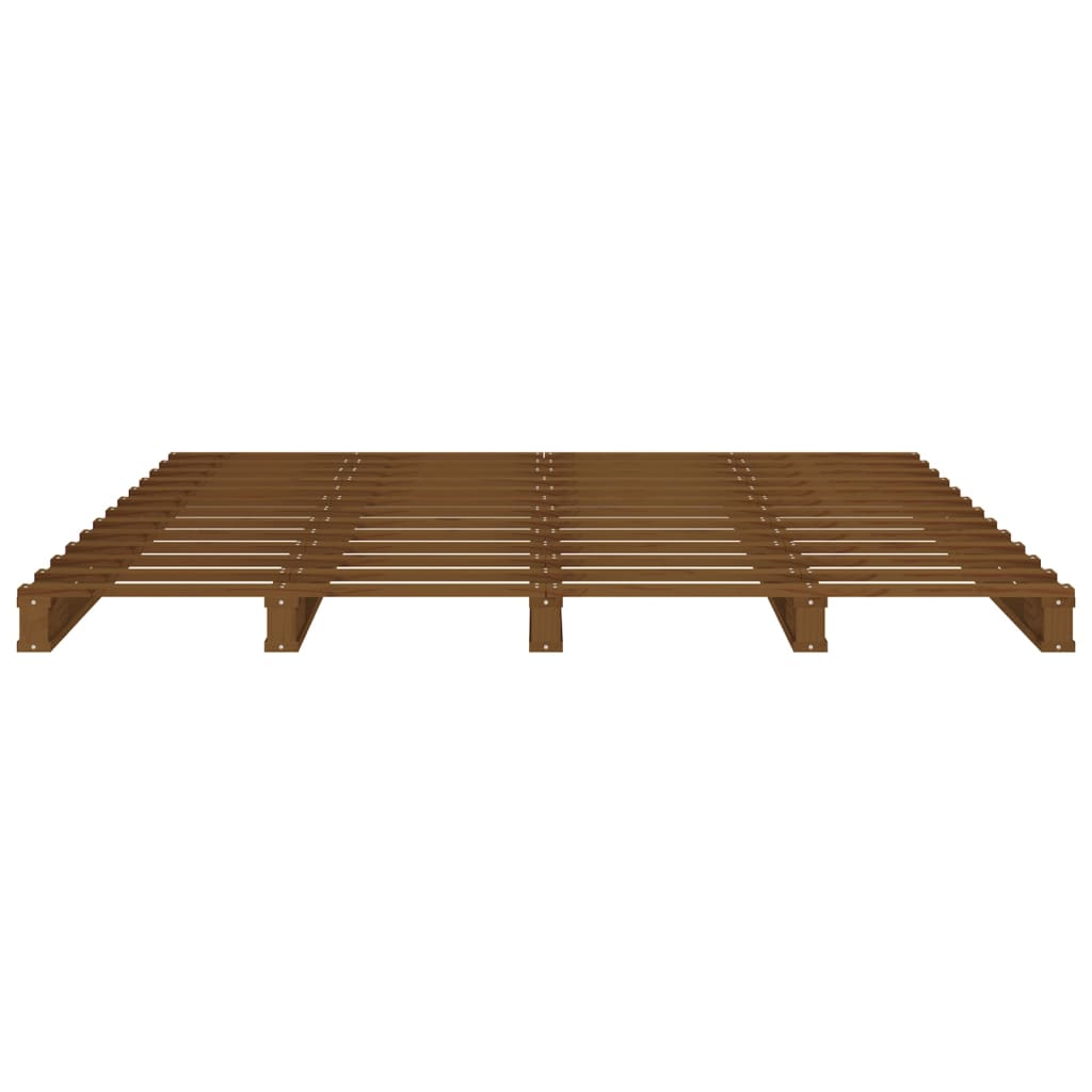 vidaXL Bed Frame without Mattress Honey Brown 150x200 cm King Size Solid Wood Pine