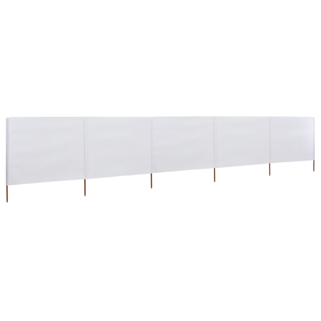 vidaXL 5-panel Wind Screen Fabric 600x160 cm Sand White