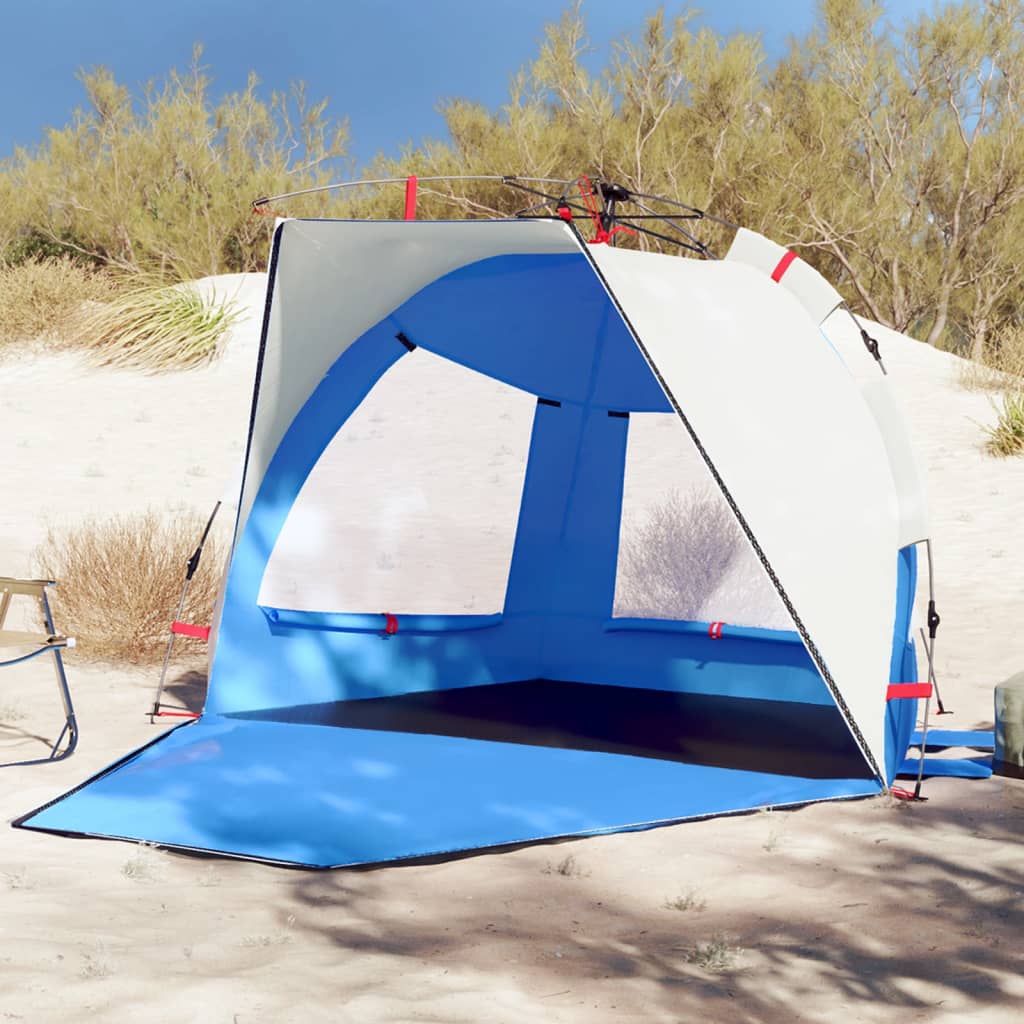 vidaXL Beach Tent 2-Person Azure Blue Quick Release Waterproof