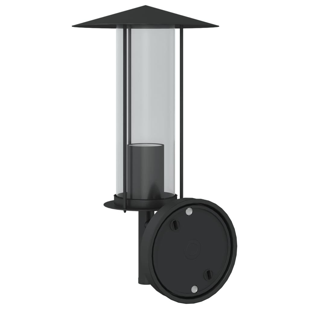 vidaXL Outdoor Wall Light Black Stainless Steel