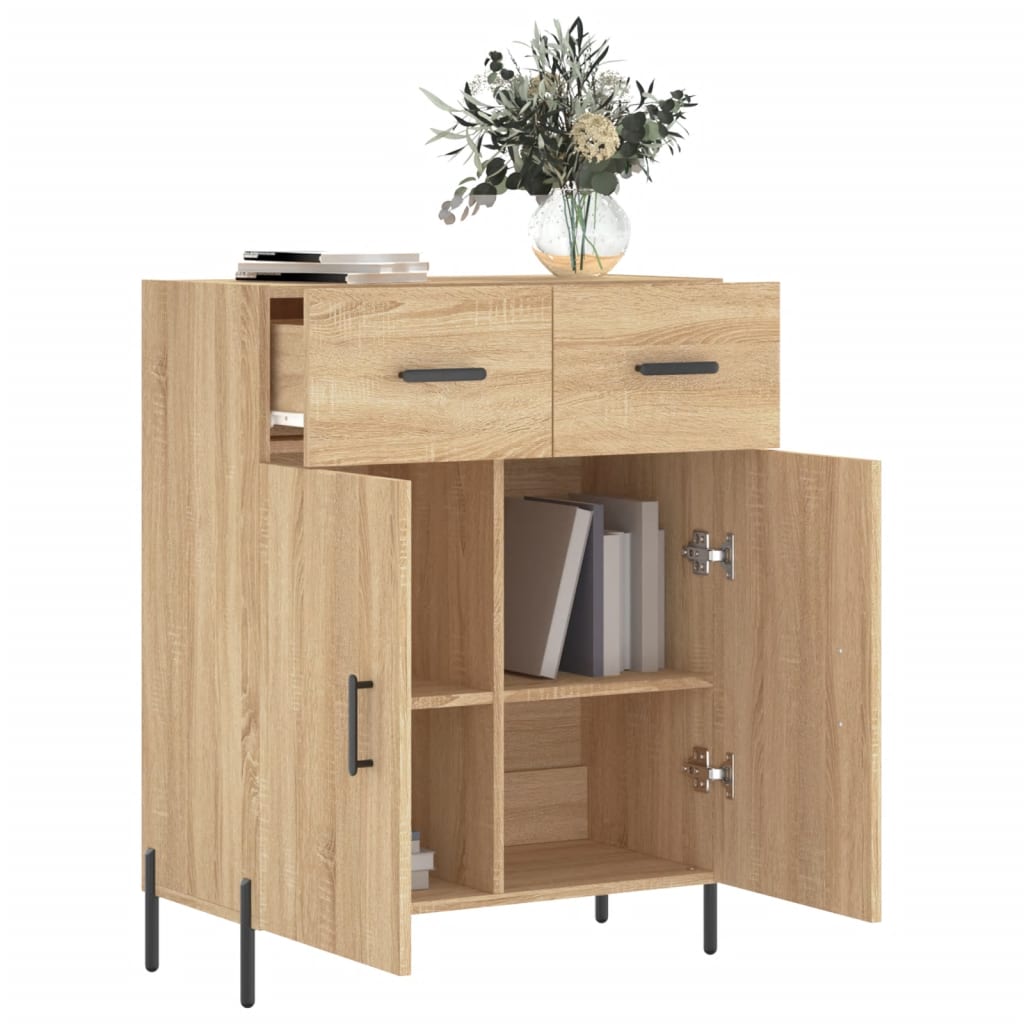 vidaXL Sideboard Sonoma Oak 69.5x34x90 cm Engineered Wood