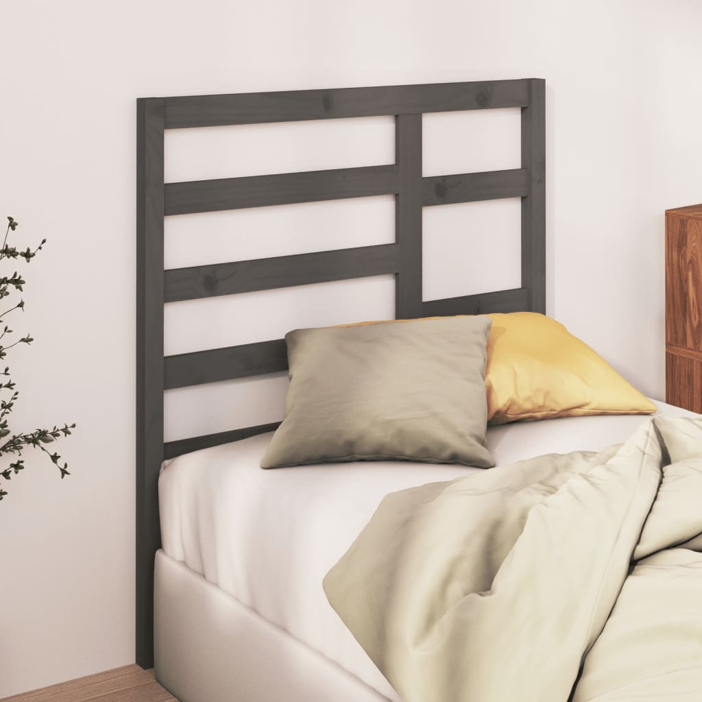 vidaXL Bed Headboard Grey 96x4x104 cm Solid Wood Pine