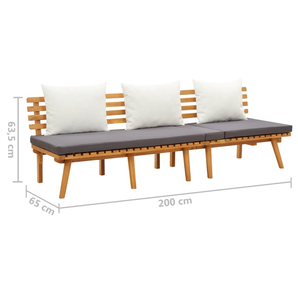 vidaXL Garden Day Bed 200x65 cm Solid Wood Acacia