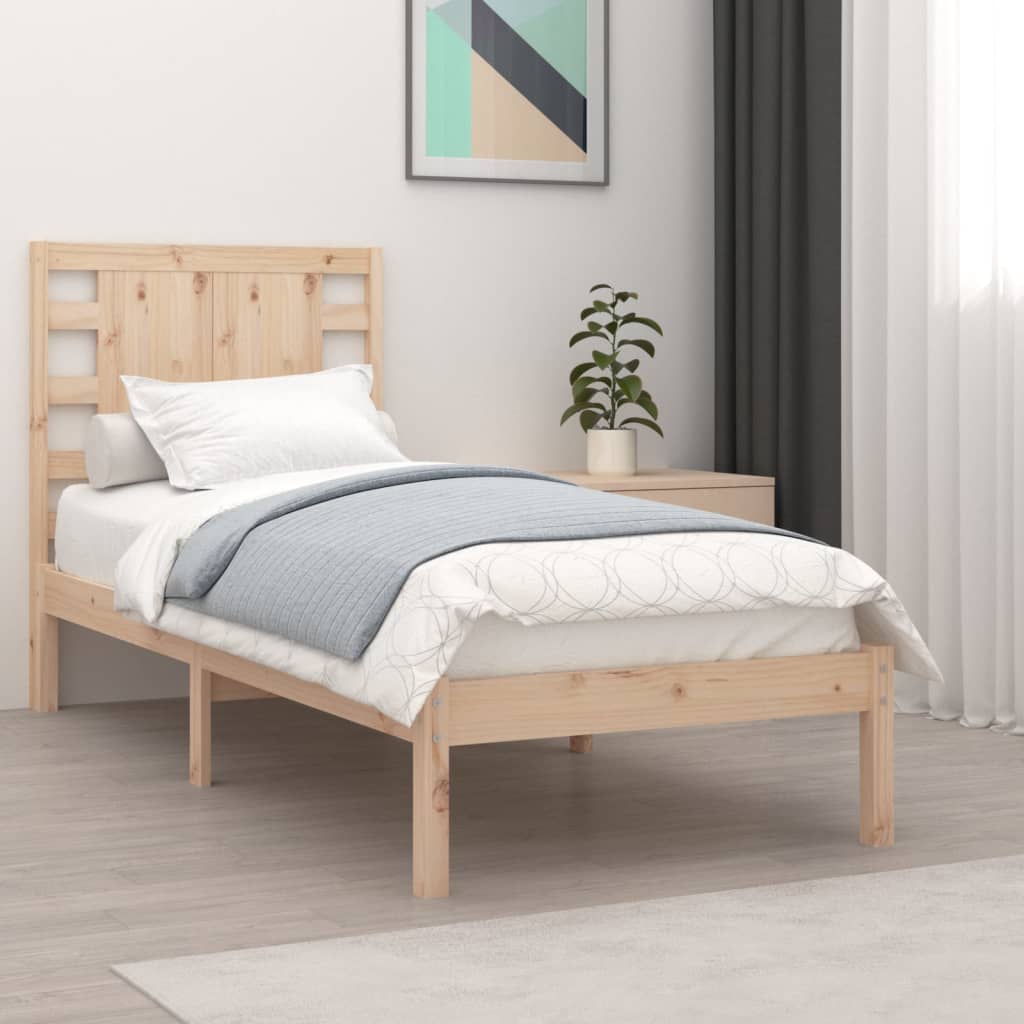 vidaXL Bed Frame without Mattress 90x190 cm Single Solid Wood