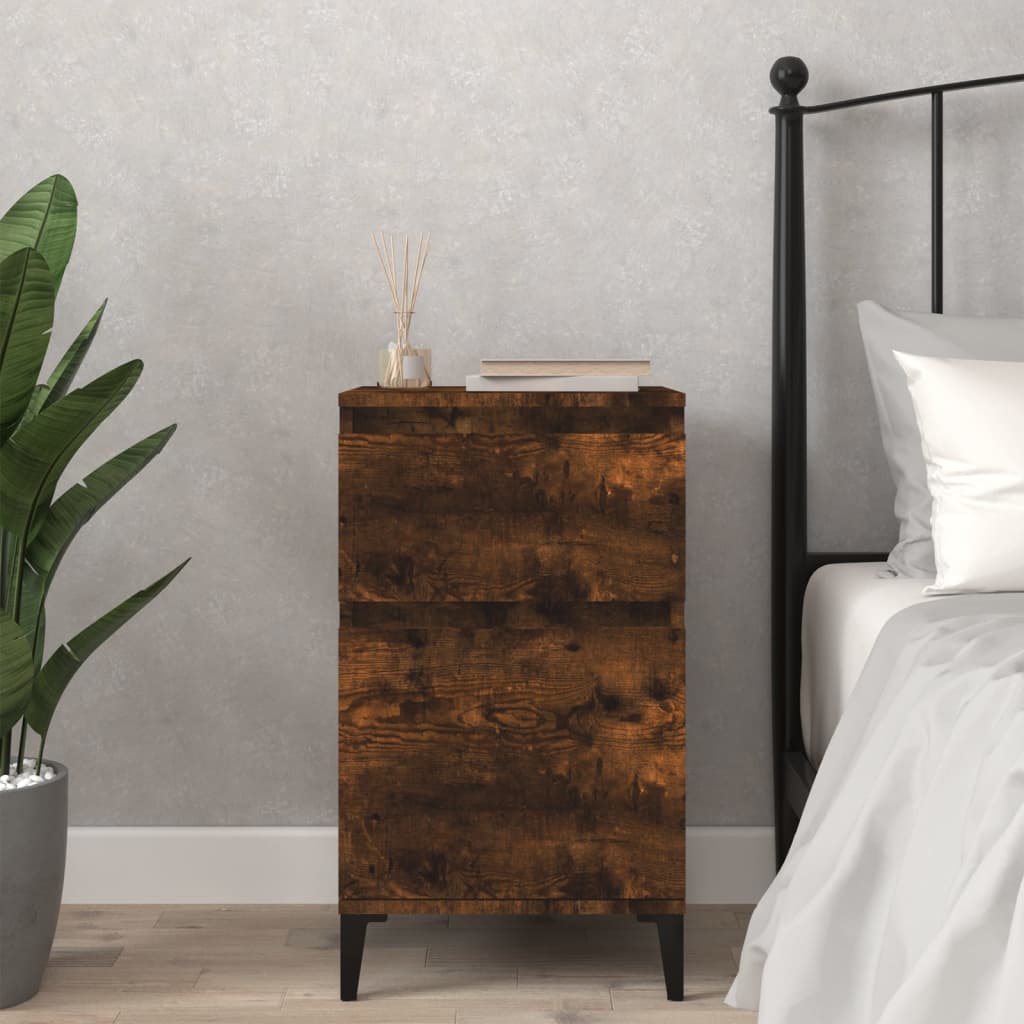 vidaXL Bedside Cabinet Smoked Oak 40x35x70 cm