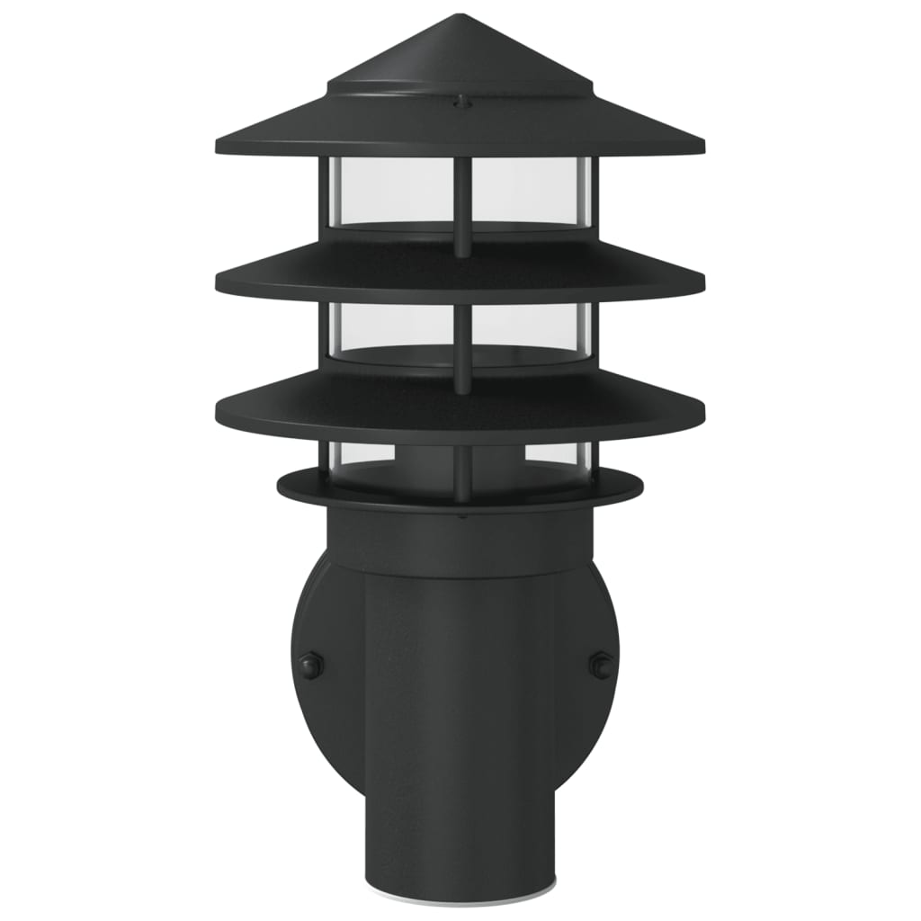 vidaXL Outdoor Wall Light Black Stainless Steel