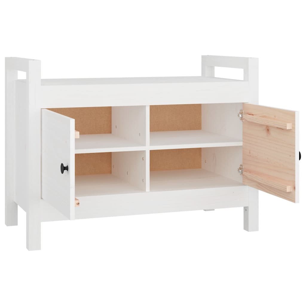 vidaXL Hall Bench White 80x40x60 cm Solid Wood Pine