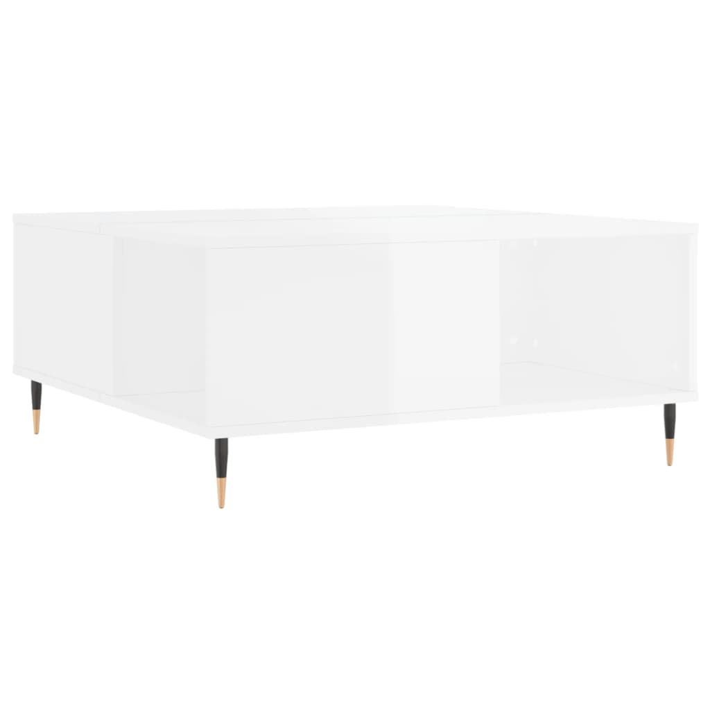 vidaXL Coffee Table High Gloss White 80x80x36.5 cm Engineered Wood