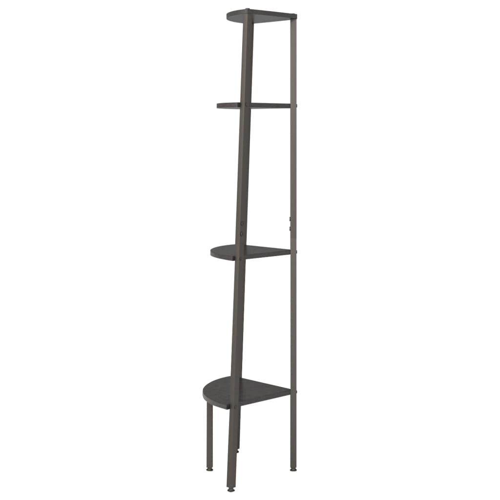 vidaXL 4-Tier Corner Shelf Black 45.5x31.5x150 cm