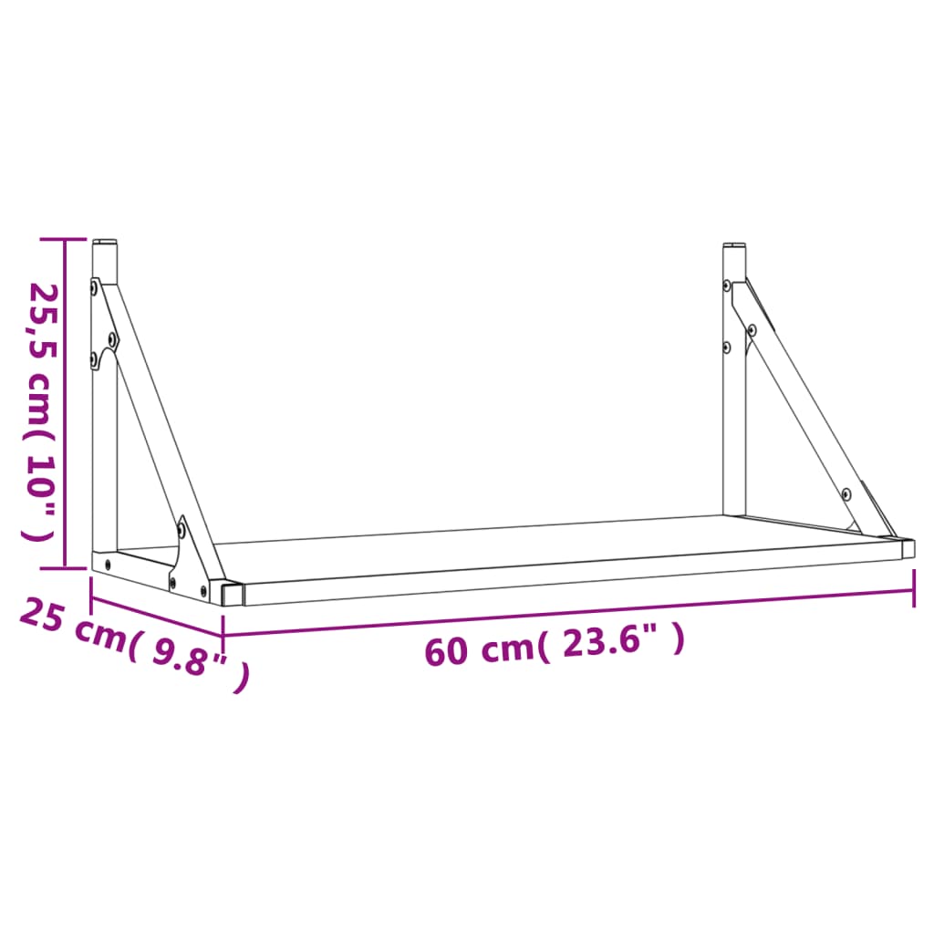 vidaXL Wall Shelves 2 pcs Sonoma Oak 60x25x25.5 cm Engineered wood