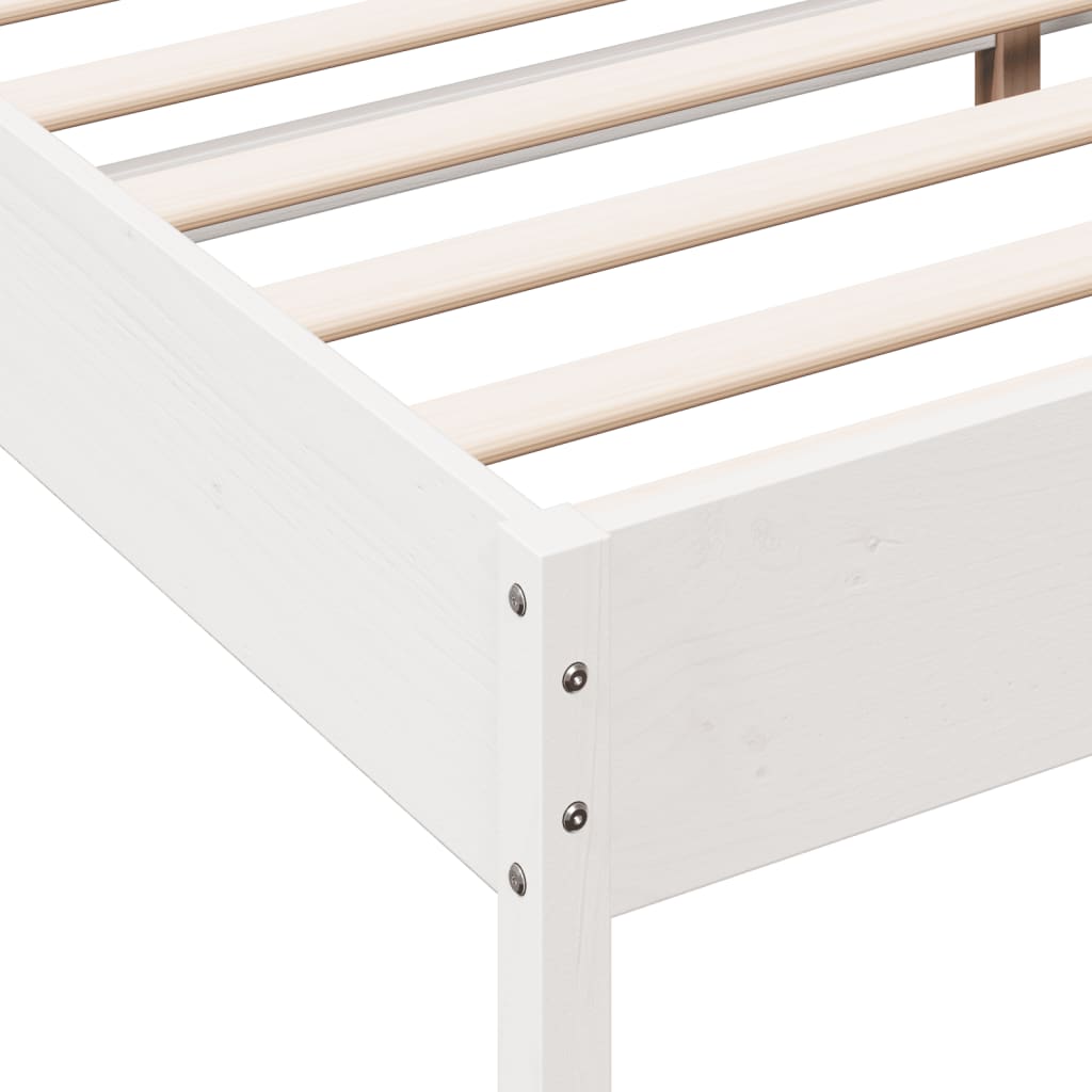 vidaXL Bed Frame without Mattress White 120x200 cm Solid Wood Pine