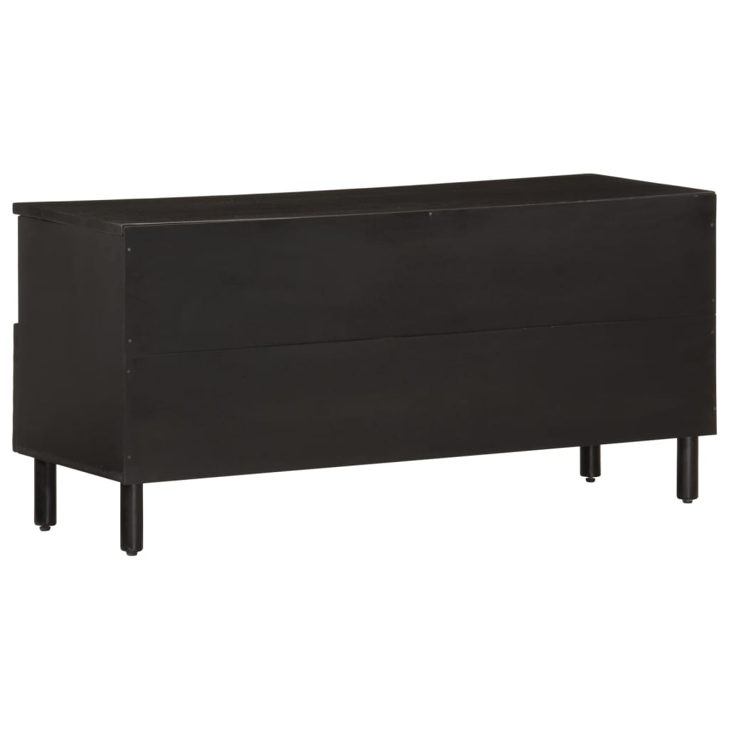 vidaXL TV Cabinet Black 100x33x46 cm Solid Wood Mango