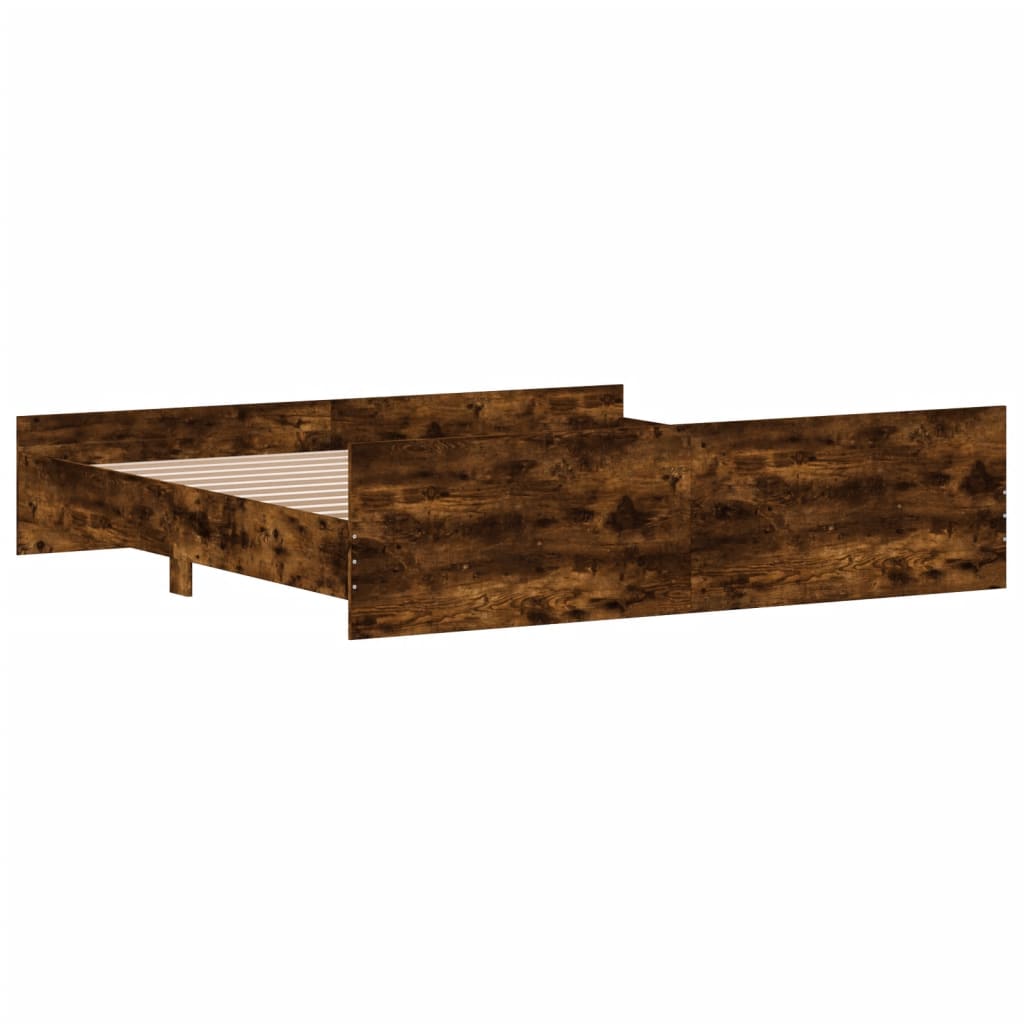 vidaXL Bed Frame without Mattress Smoked Oak 200x200 cm