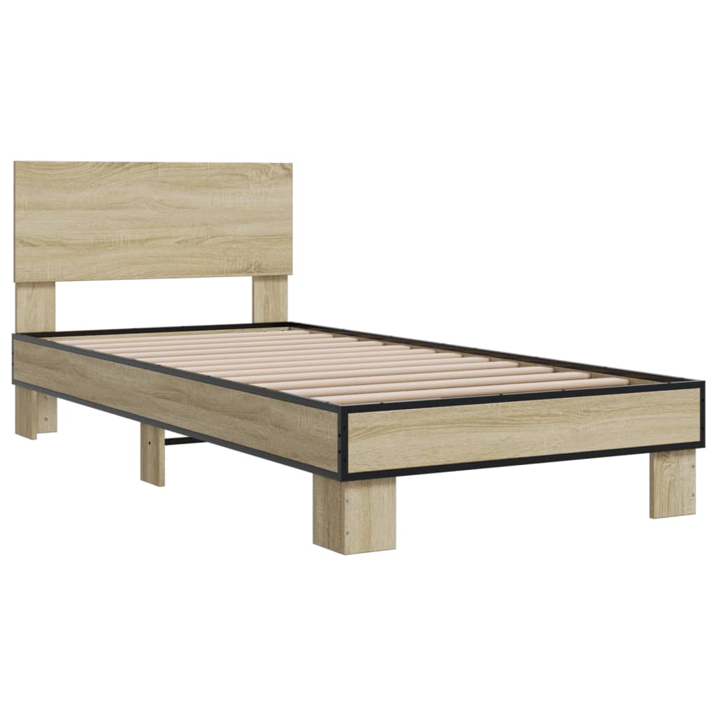 vidaXL Bed Frame without Mattress Sonoma Oak 90x190 cm Single