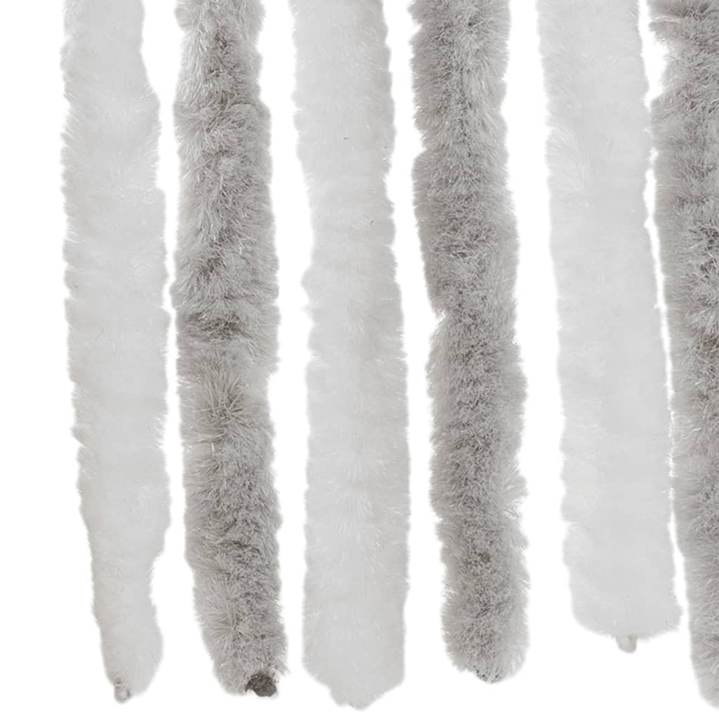 vidaXL Fly Curtain Light Grey and White 100x220 cm Chenille