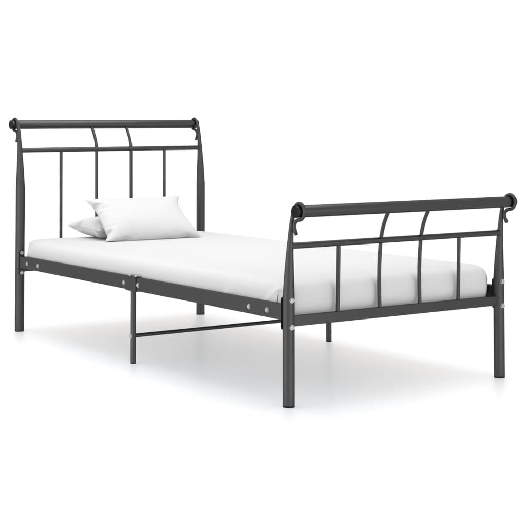 vidaXL Bed Frame without Mattress Black Metal 90x200 cm