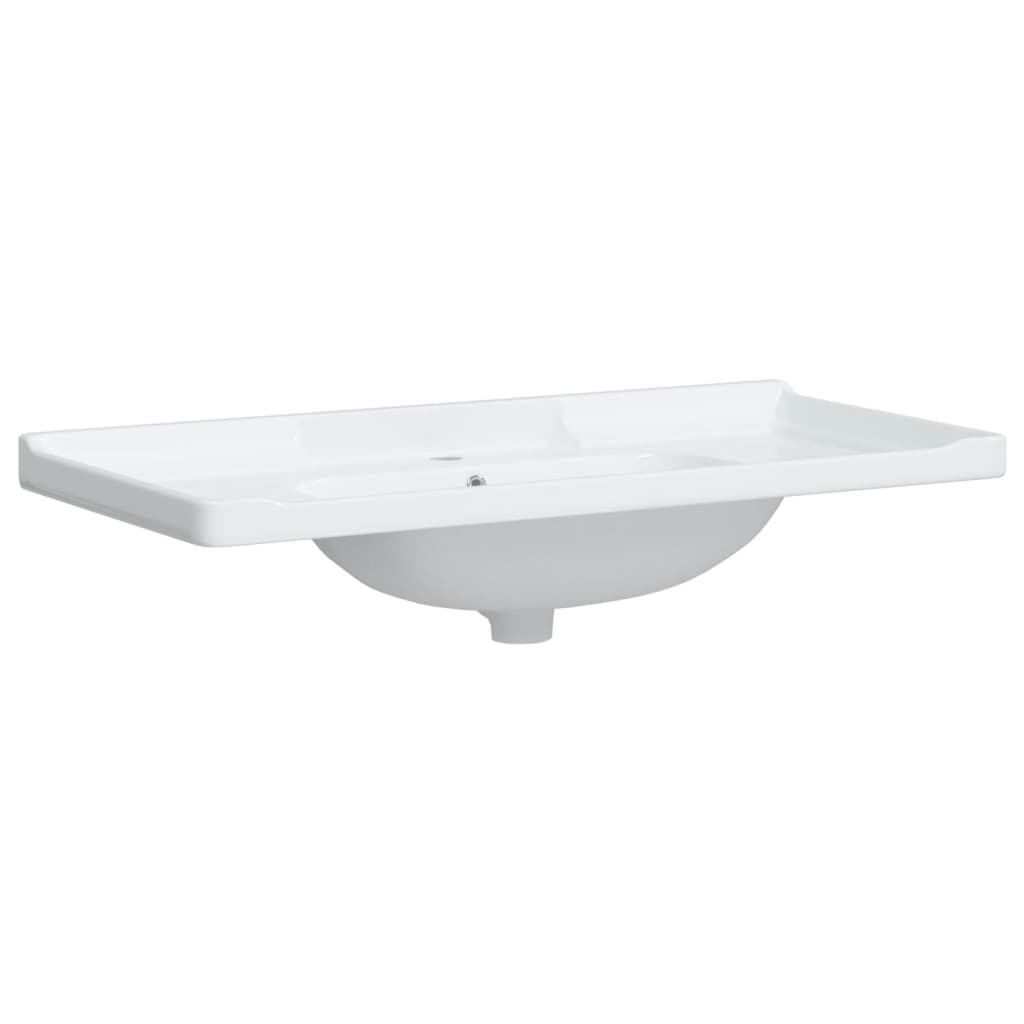 vidaXL Bathroom Sink White 100x48x23 cm Rectangular Ceramic