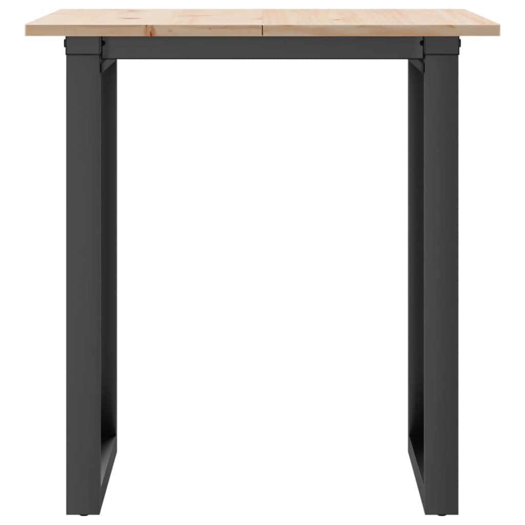 vidaXL Dining Table O-Frame 70x70x75 cm Solid Wood Pine and Cast Iron