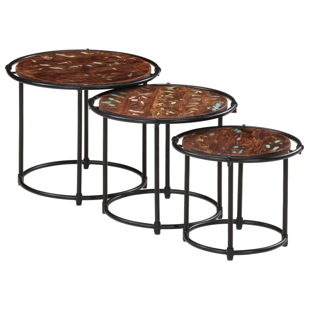 vidaXL Nesting Tables 3 pcs Solid Wood Reclaimed