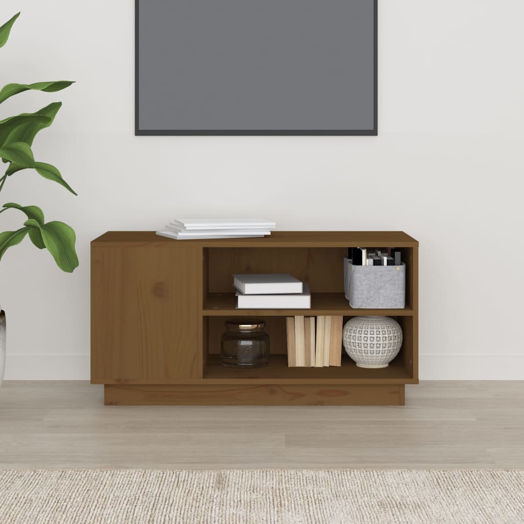 vidaXL TV Cabinet Honey Brown 80x35x40.5 cm Solid Wood Pine