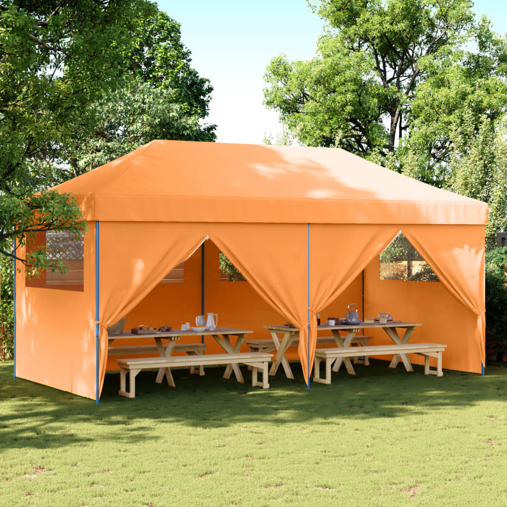 vidaXL Foldable Party Tent Pop-Up with 4 Sidewalls Orange