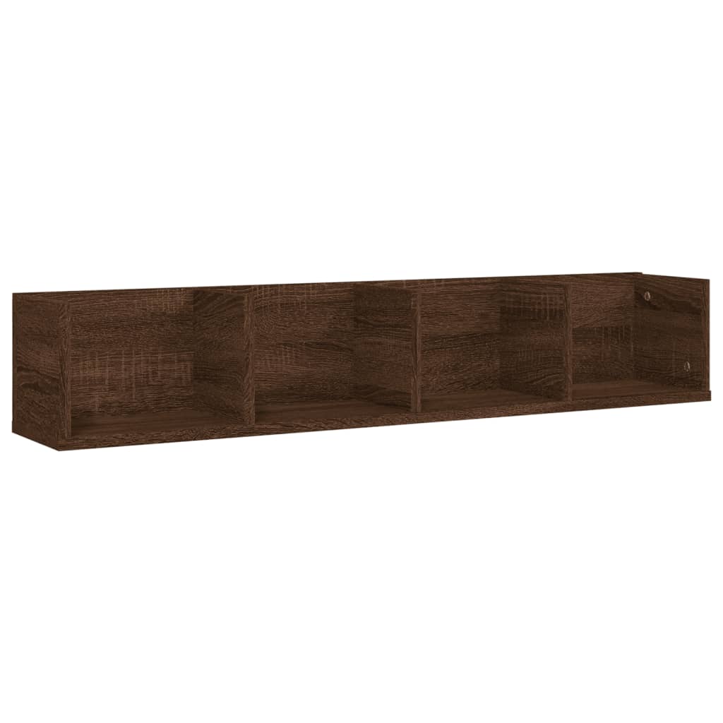 vidaXL CD Wall Shelf Brown Oak 100x18x18 cm Engineered Wood