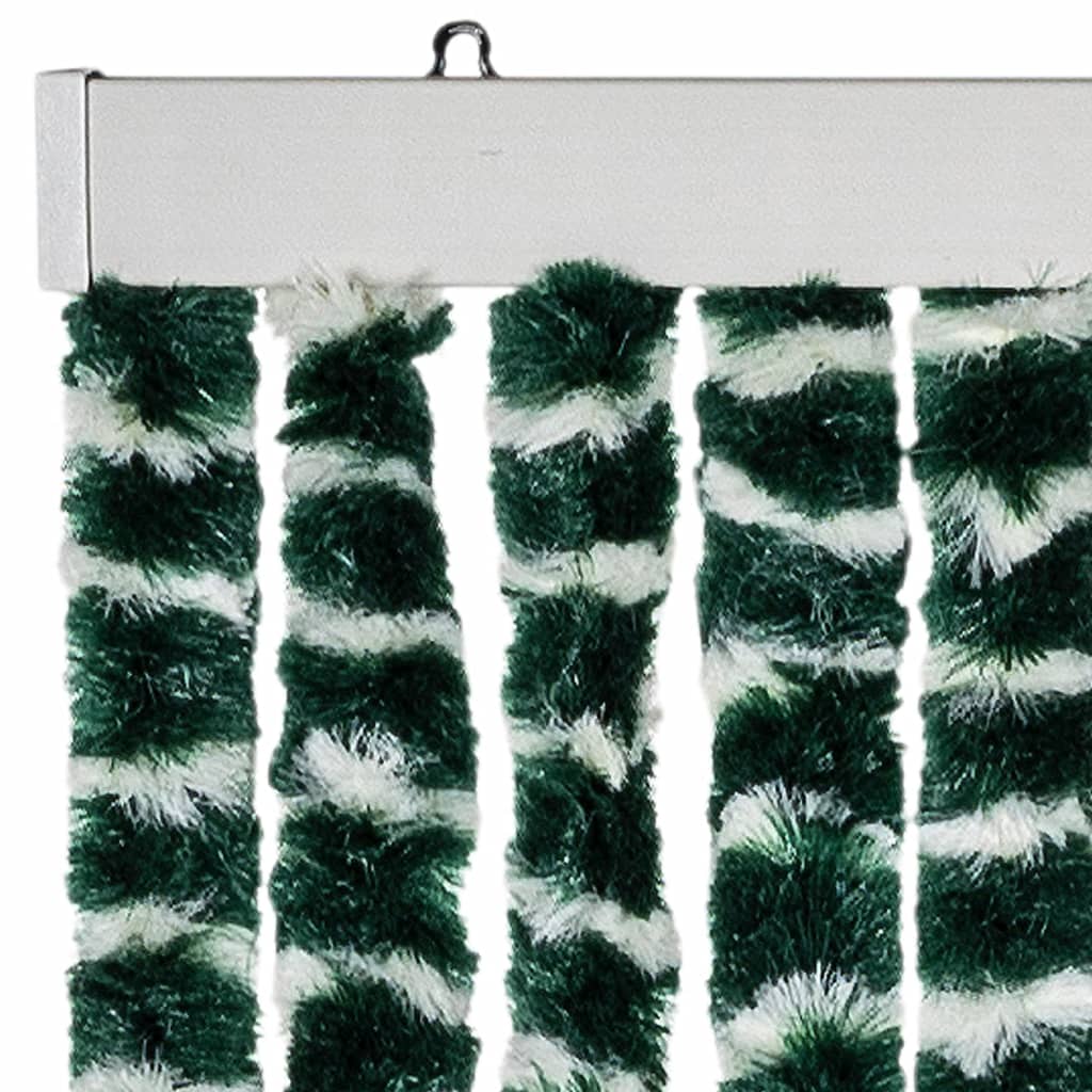 vidaXL Insect Curtain Green and White 56x185 cm Chenille