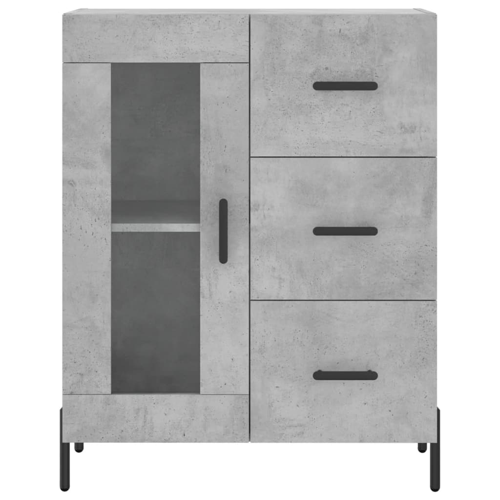 vidaXL Highboard Concrete Grey 69.5x34x180 cm Engineered Wood