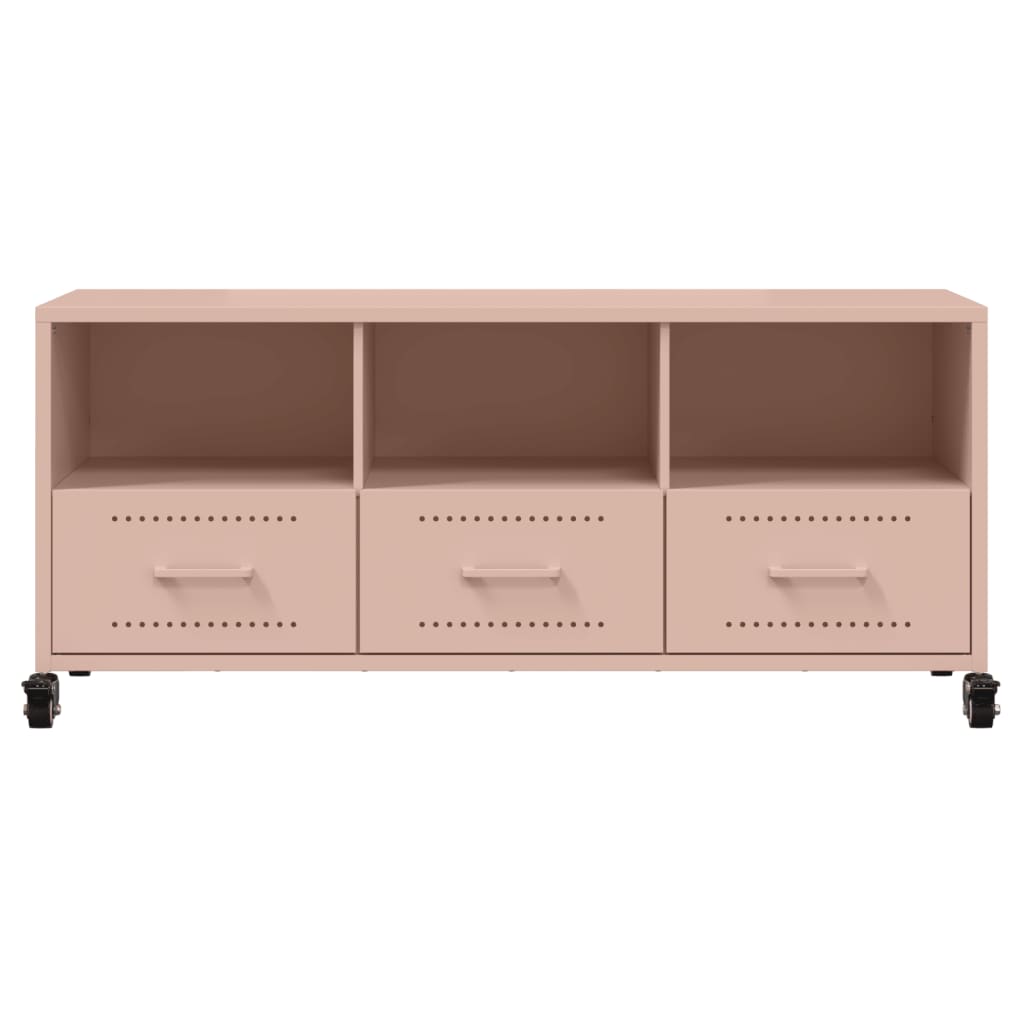 vidaXL TV Cabinet Pink 100.5x39x43.5 cm Steel