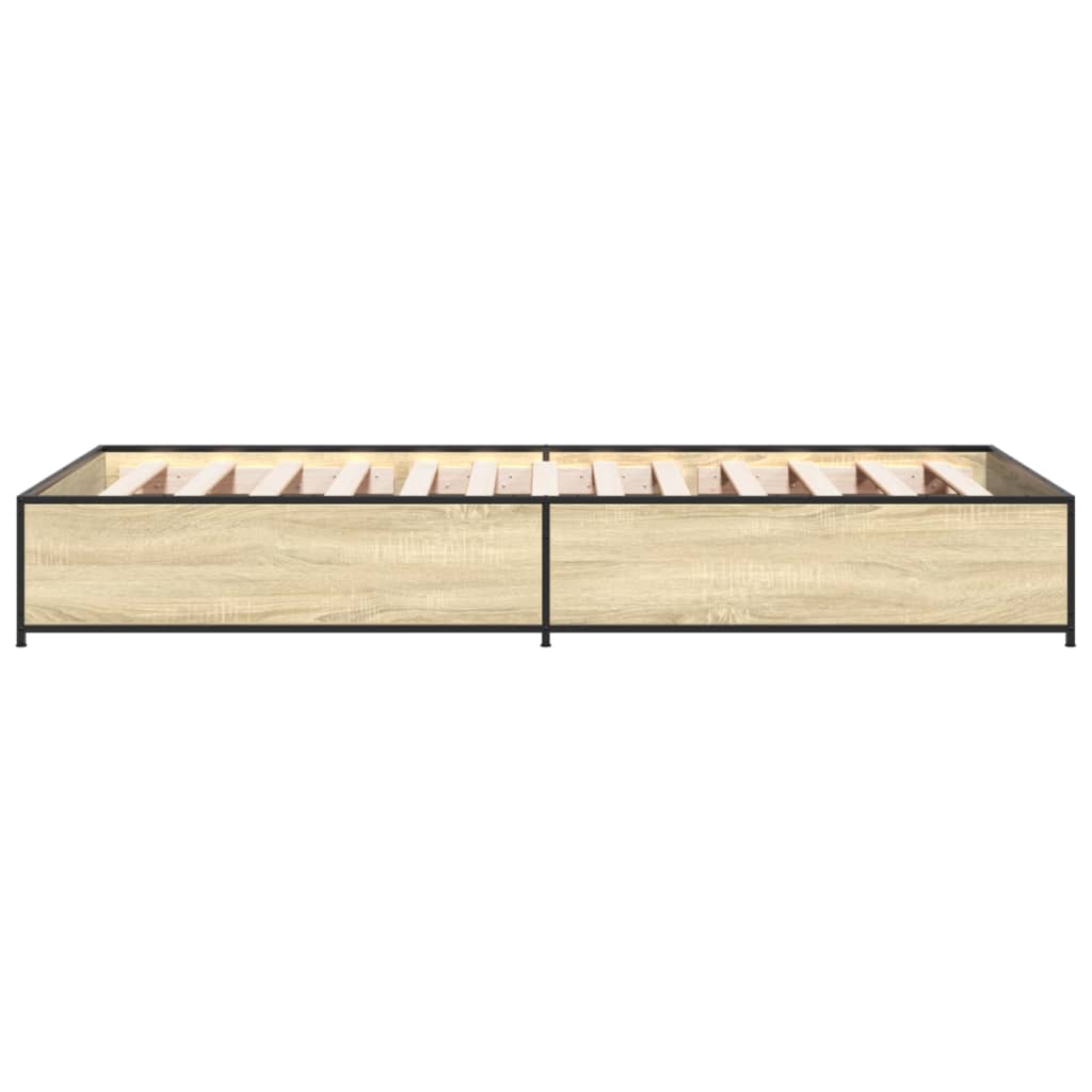 vidaXL Bed Frame without Mattress Sonoma Oak 75x190 cm Small Single