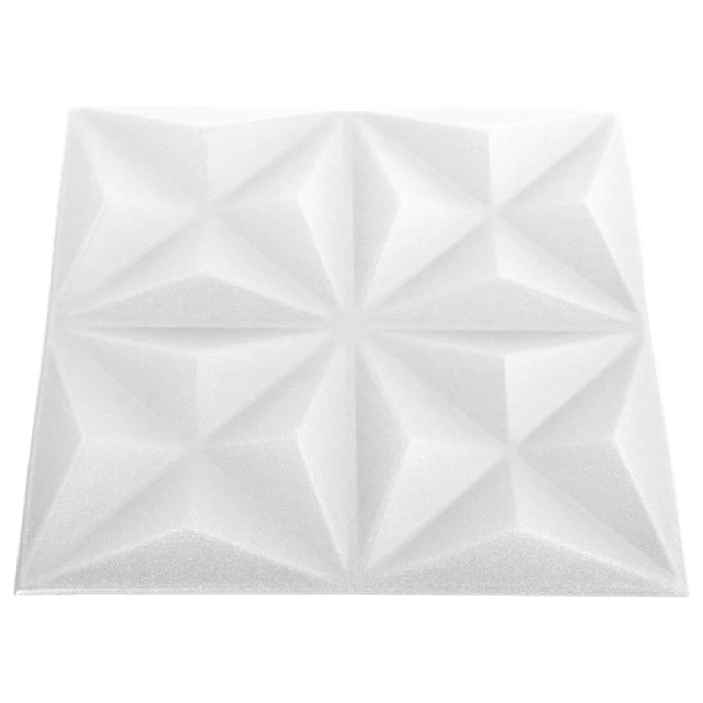 vidaXL 3D Wall Panels 48 pcs 50x50 cm Origami White 12 m²