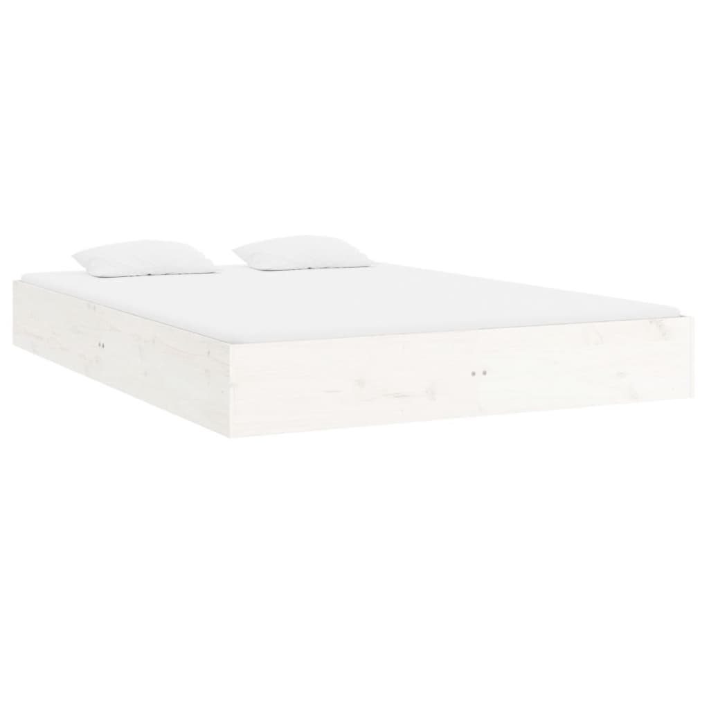 vidaXL Bed Frame without Mattress White Solid Wood 120x200 cm