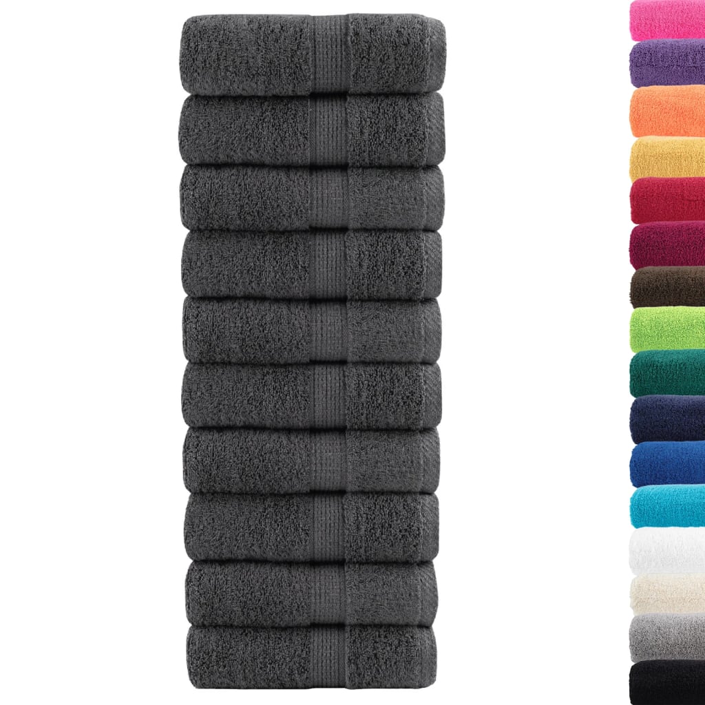 vidaXL Premium Soap Towels SOLUND 10pcs Anthracite 30x30cm 600gsm