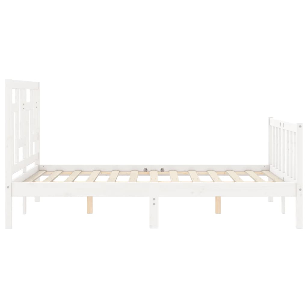 vidaXL Bed Frame without Mattress White 140x190 cm Solid Wood Pine