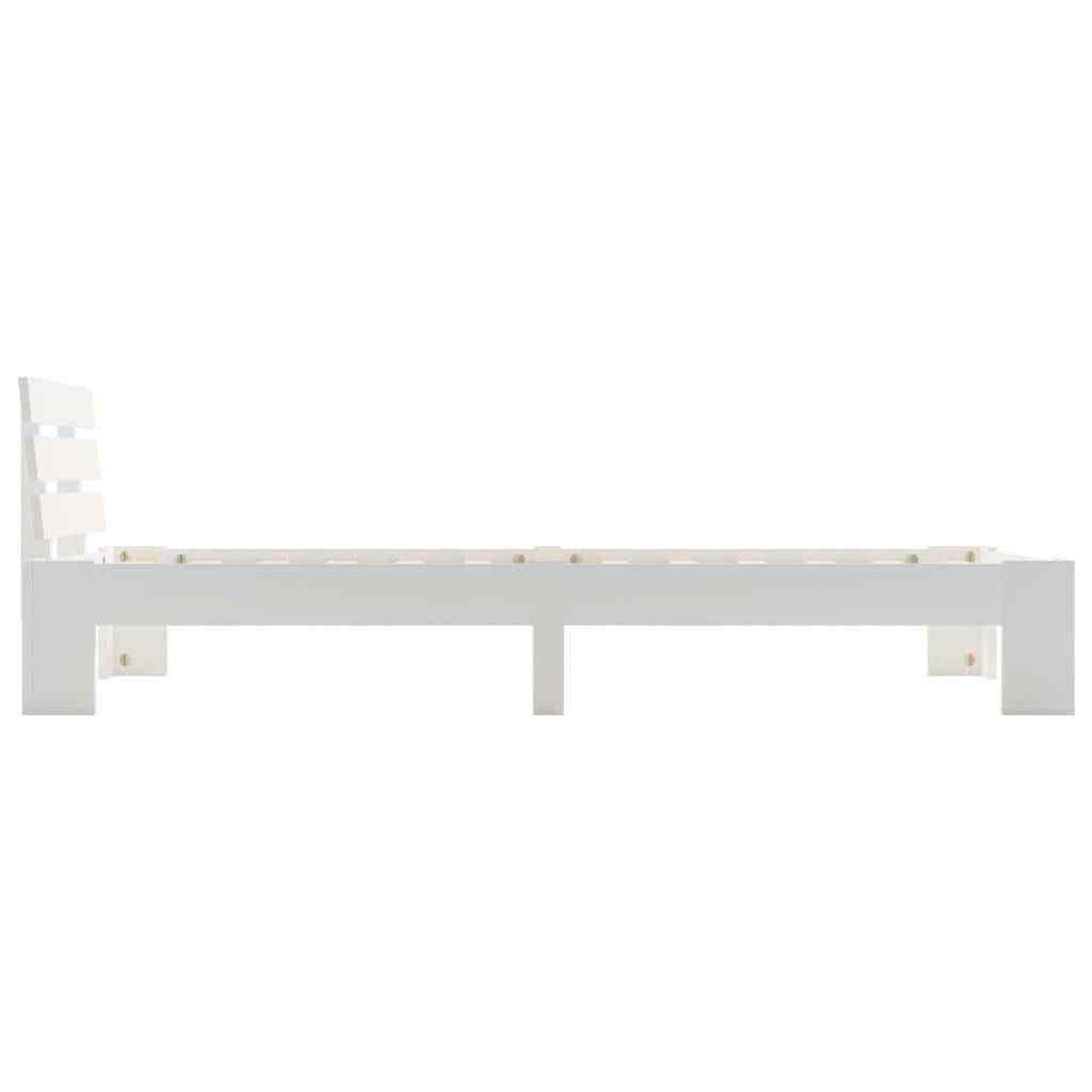 vidaXL Bed Frame without Mattress White Solid Pine Wood 100x200 cm