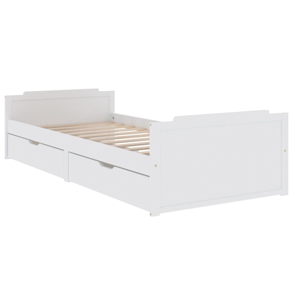 vidaXL Bed Frame without Mattress White Solid Wood Pine 90x200 cm