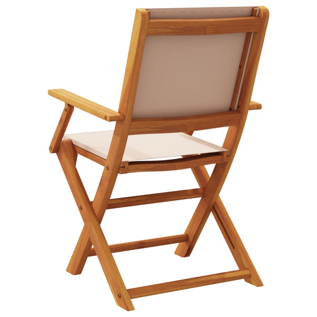 vidaXL Garden Chairs 2 pcs Taupe Solid Wood Acacia and Fabric