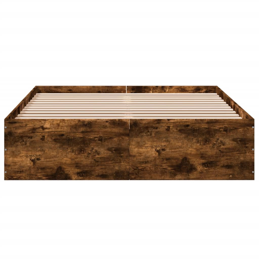 vidaXL Bed Frame without Mattress Smoked Oak 120x200 cm