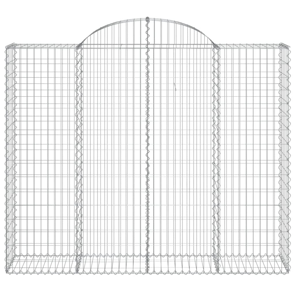 vidaXL Arched Gabion Baskets 2 pcs 200x50x160/180 cm Galvanised Iron