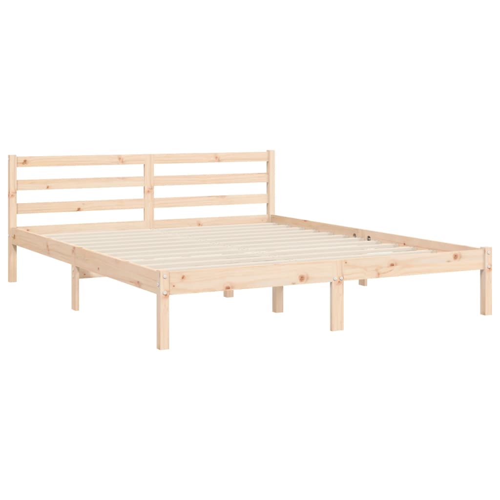 vidaXL Bed Frame without Mattress King Size Solid Wood Pine