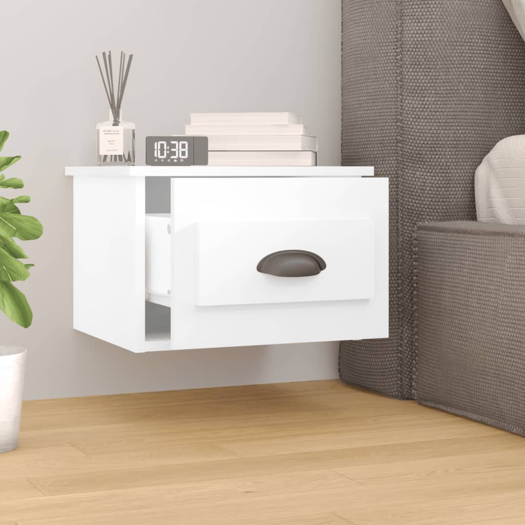 vidaXL Wall-mounted Bedside Cabinet White 41.5x36x28cm