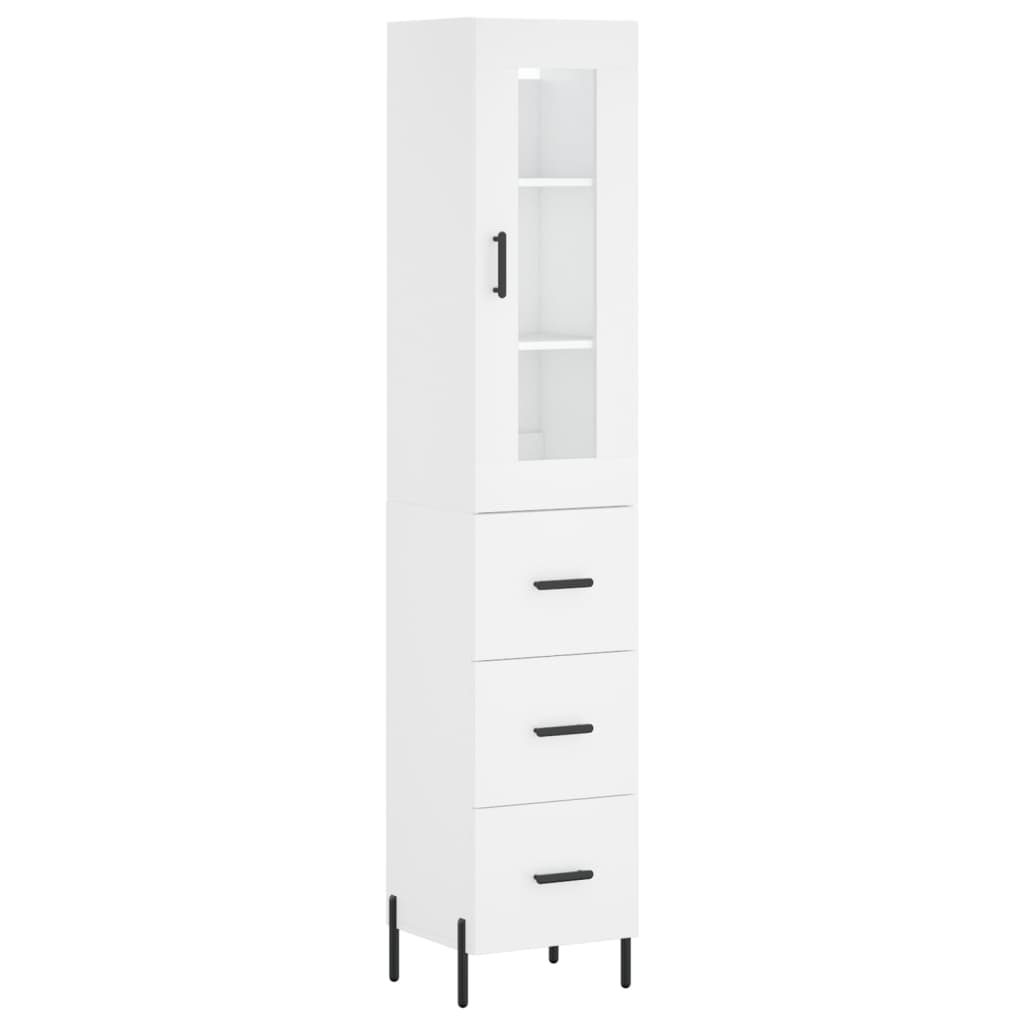 vidaXL Highboard White 34.5x34x180 cm Engineered Wood