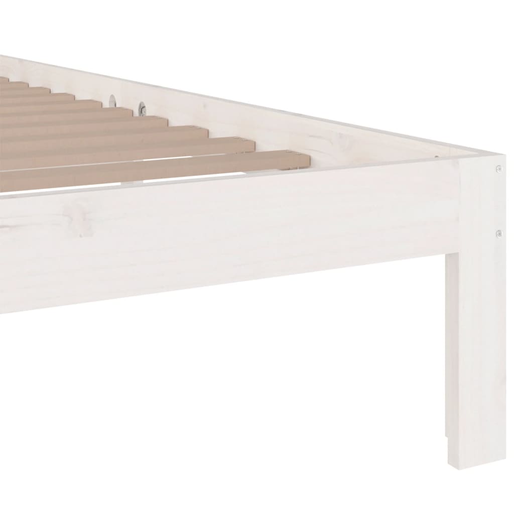 vidaXL Bed Frame without Mattress White Solid Wood 140x200 cm