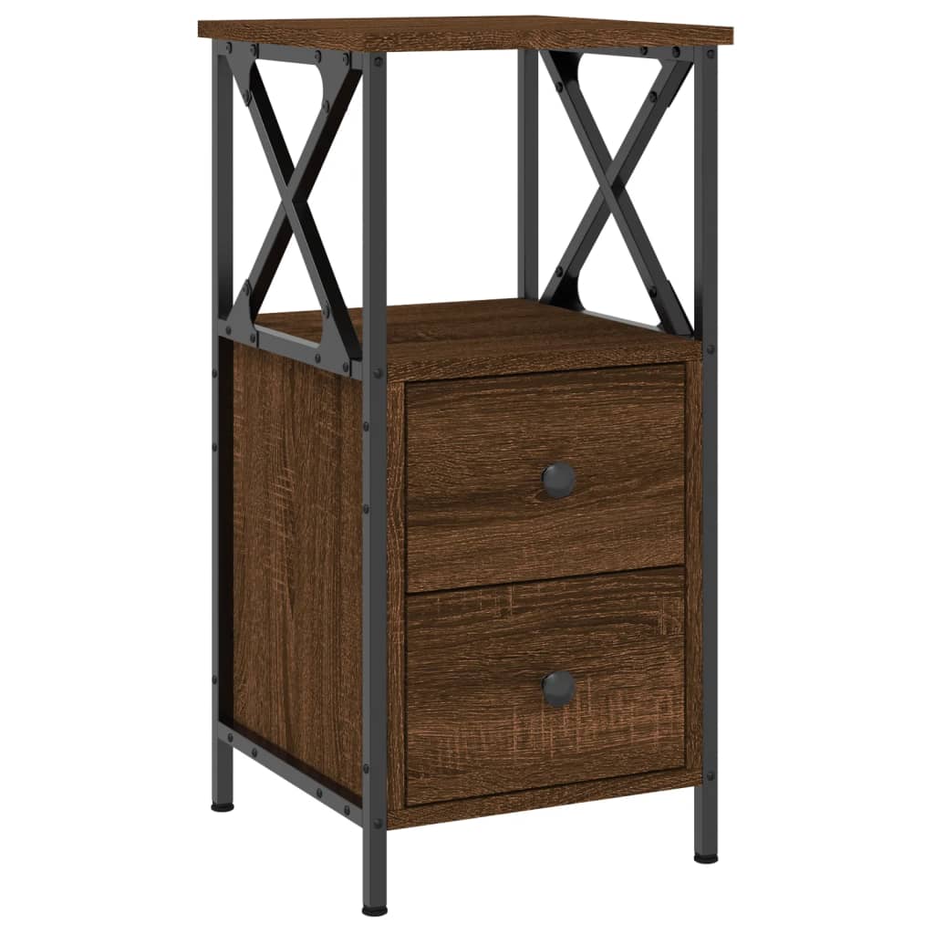 vidaXL Bedside Cabinet Brown Oak 34x35.5x70 cm Engineered Wood