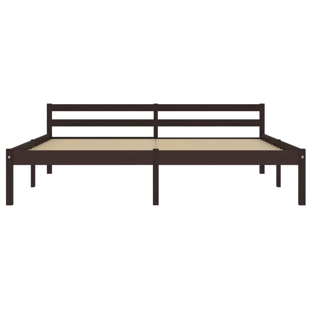 vidaXL Bed Frame without Mattress Dark Brown Solid Pine Wood 160x200 cm