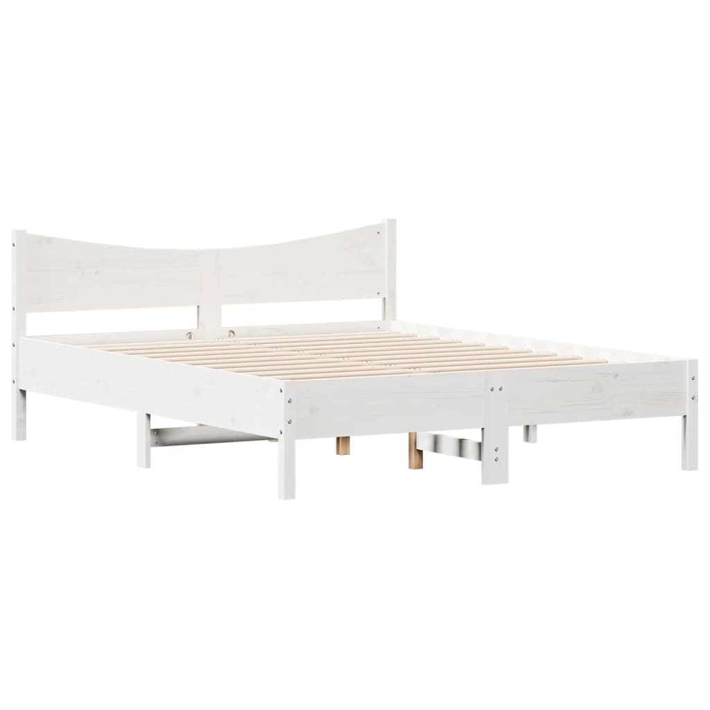 vidaXL Bed Frame without Mattress White 160x200 cm Solid Wood Pine